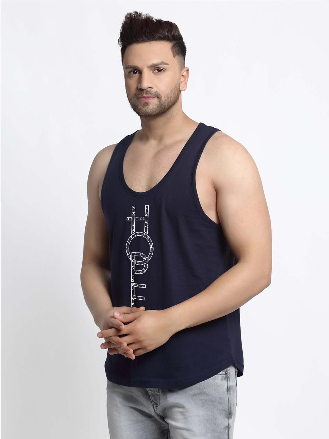 Mens's Hope Printed Innerwear Gym Vest - Friskers