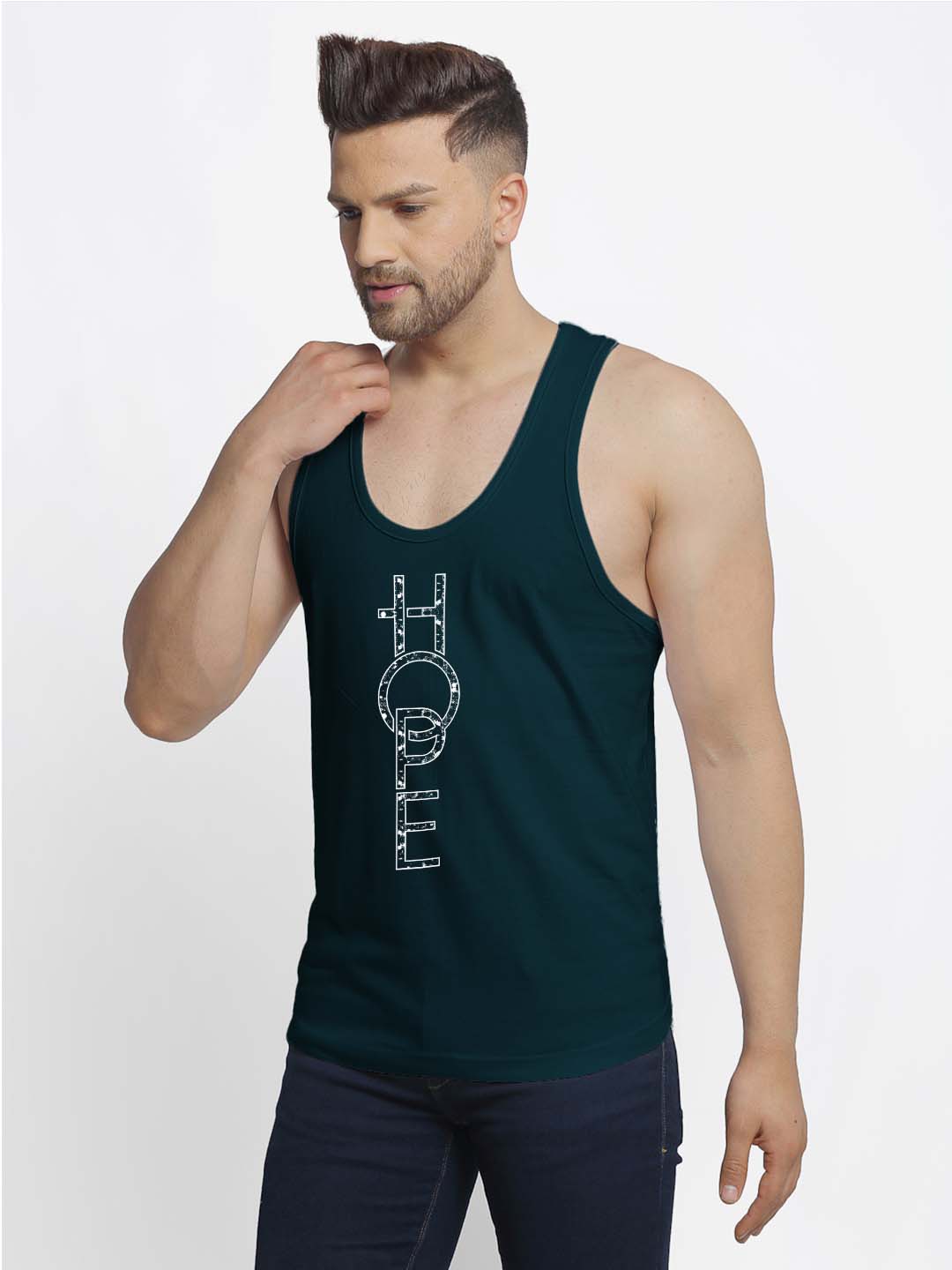 Mens's Hope Printed Innerwear Gym Vest - Friskers