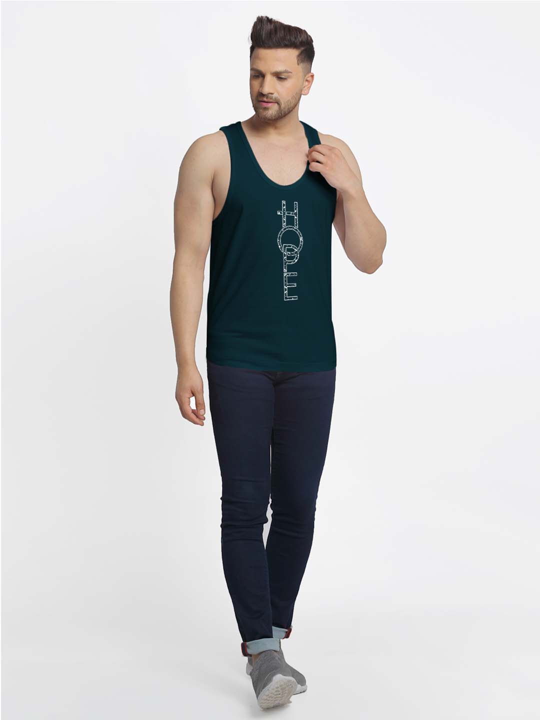 Mens's Hope Printed Innerwear Gym Vest - Friskers