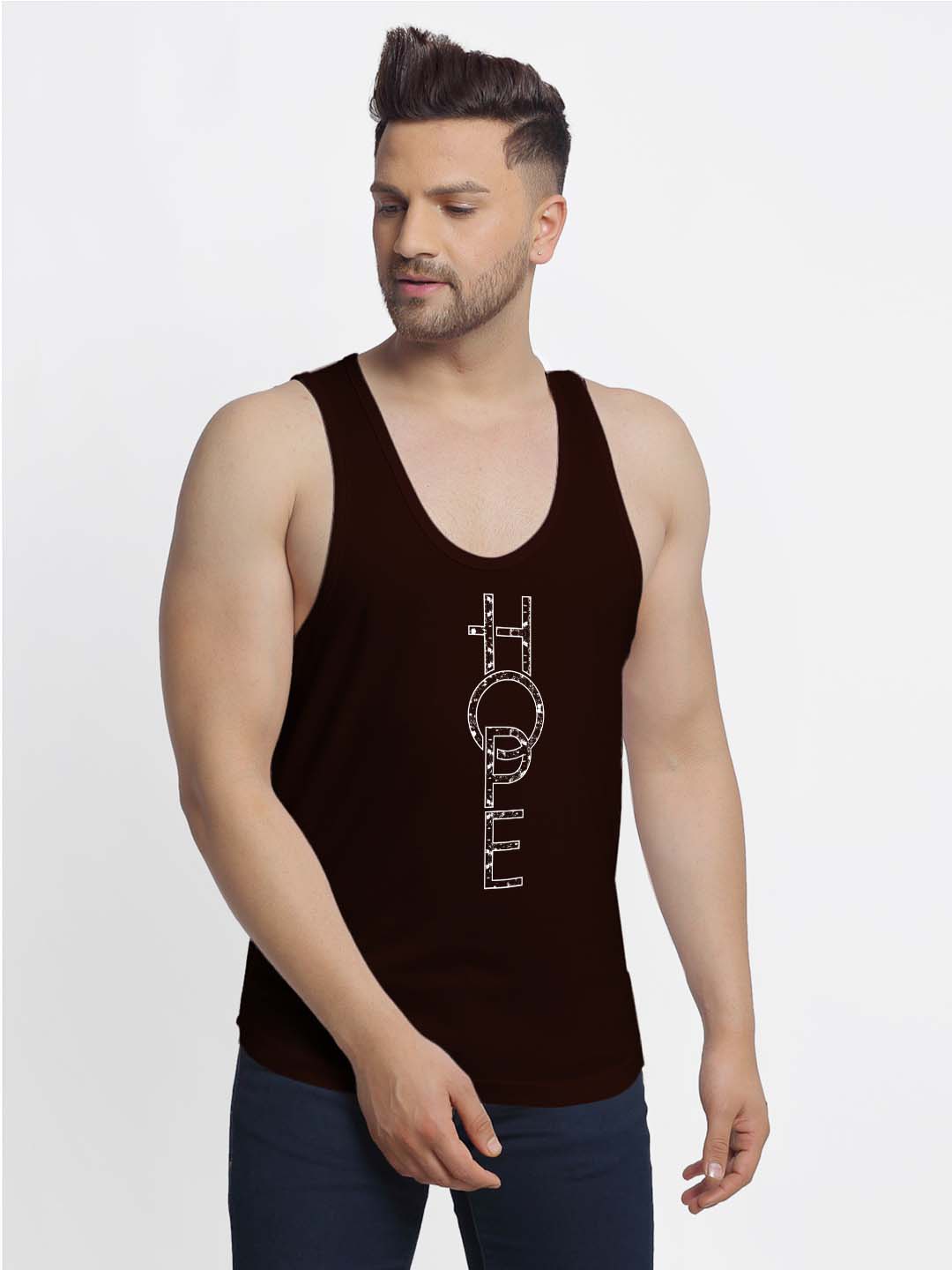 Mens's Hope Printed Innerwear Gym Vest - Friskers