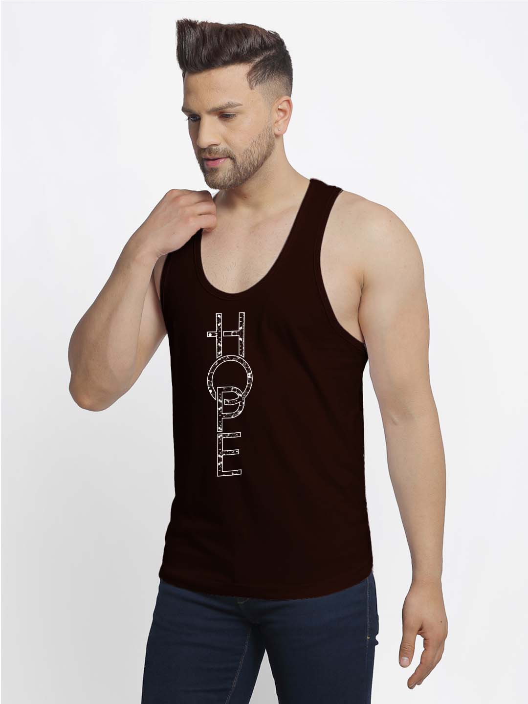 Mens's Hope Printed Innerwear Gym Vest - Friskers