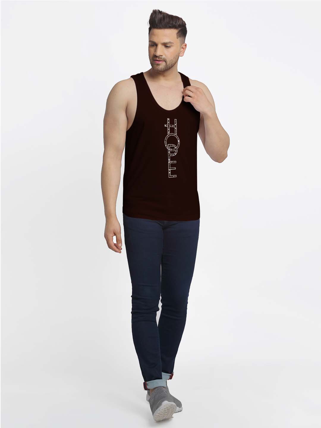 Mens's Hope Printed Innerwear Gym Vest - Friskers