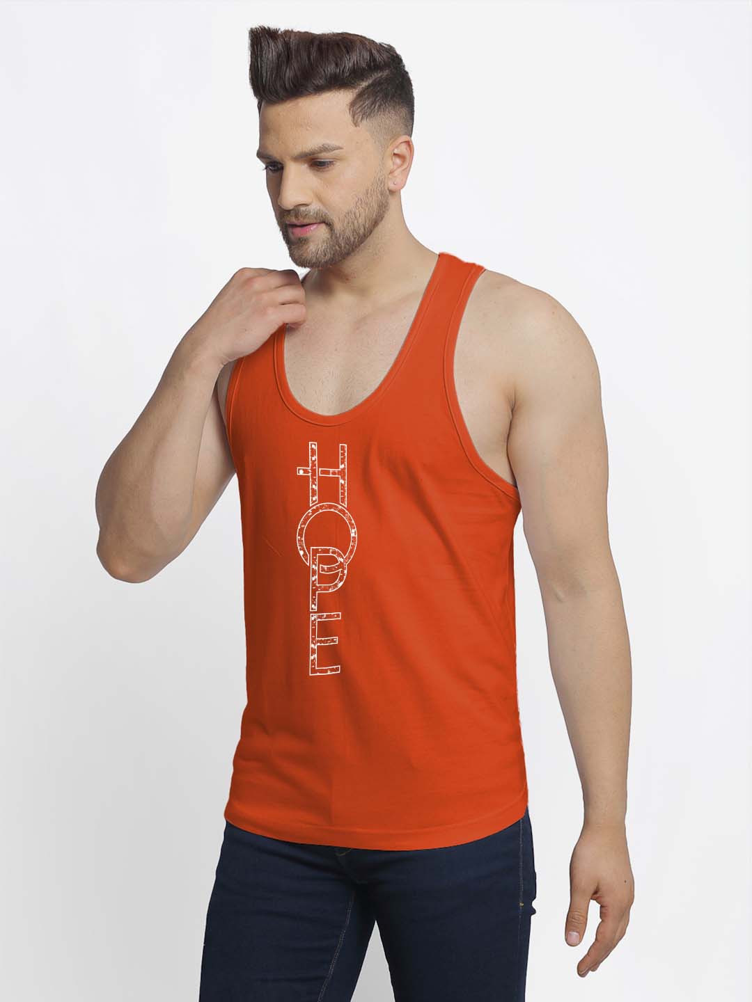 Mens's Hope Printed Innerwear Gym Vest - Friskers
