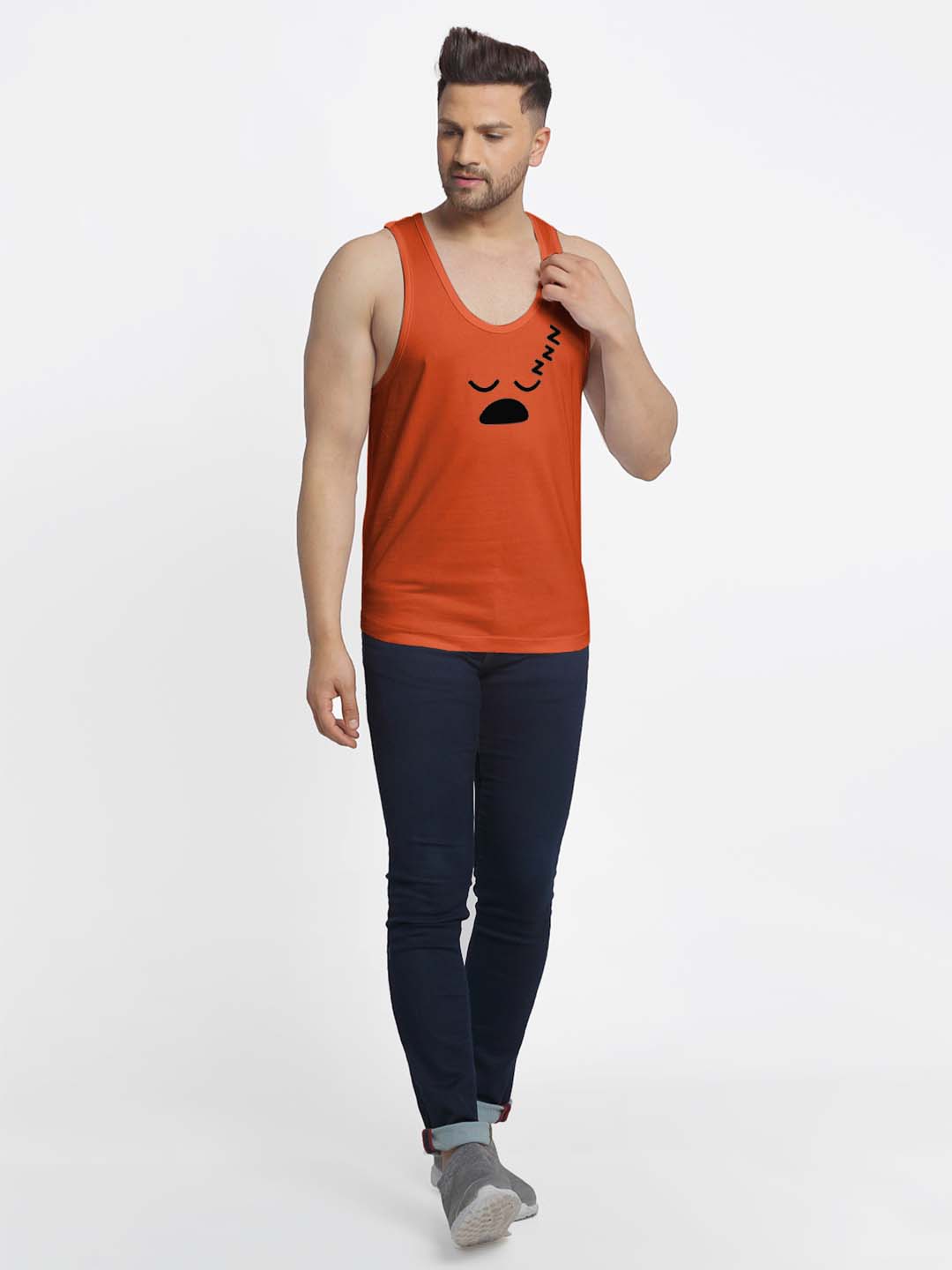 Mens's Snooze Printed Innerwear Gym Vest - Friskers