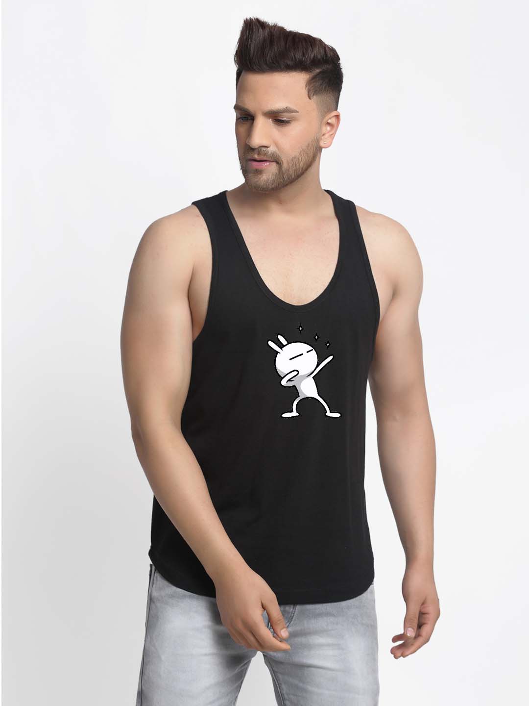 Mens's Dancing Stars Printed Innerwear Gym Vest - Friskers