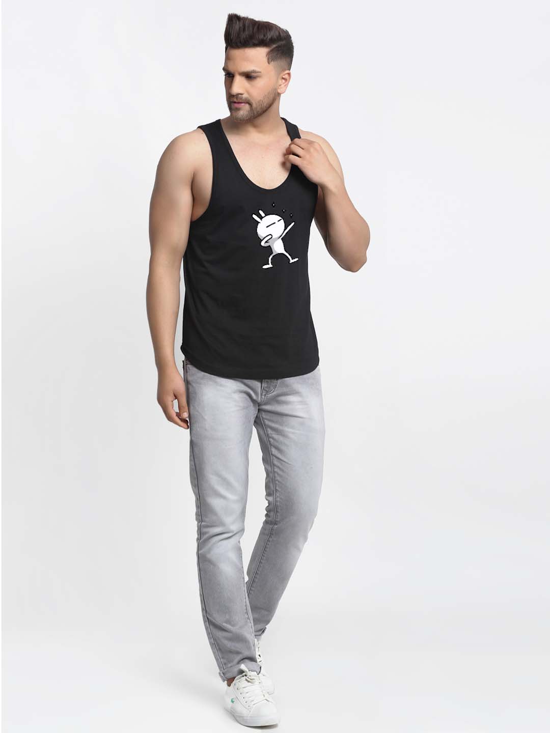 Mens's Dancing Stars Printed Innerwear Gym Vest - Friskers