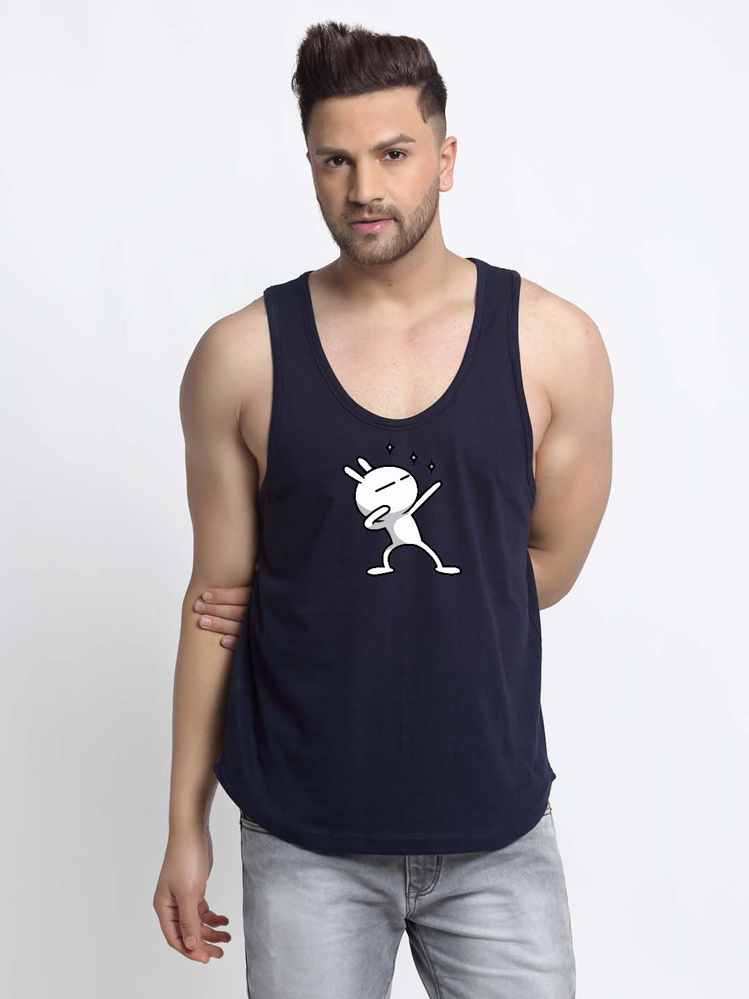 Mens's Dancing Stars Printed Innerwear Gym Vest - Friskers