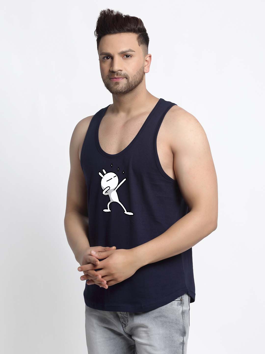 Mens's Dancing Stars Printed Innerwear Gym Vest - Friskers