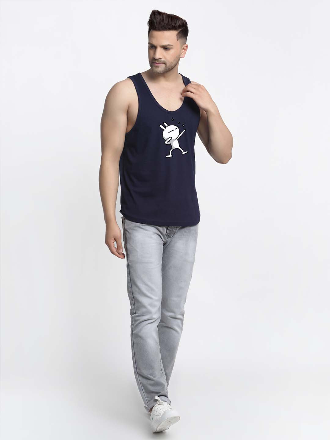 Mens's Dancing Stars Printed Innerwear Gym Vest - Friskers