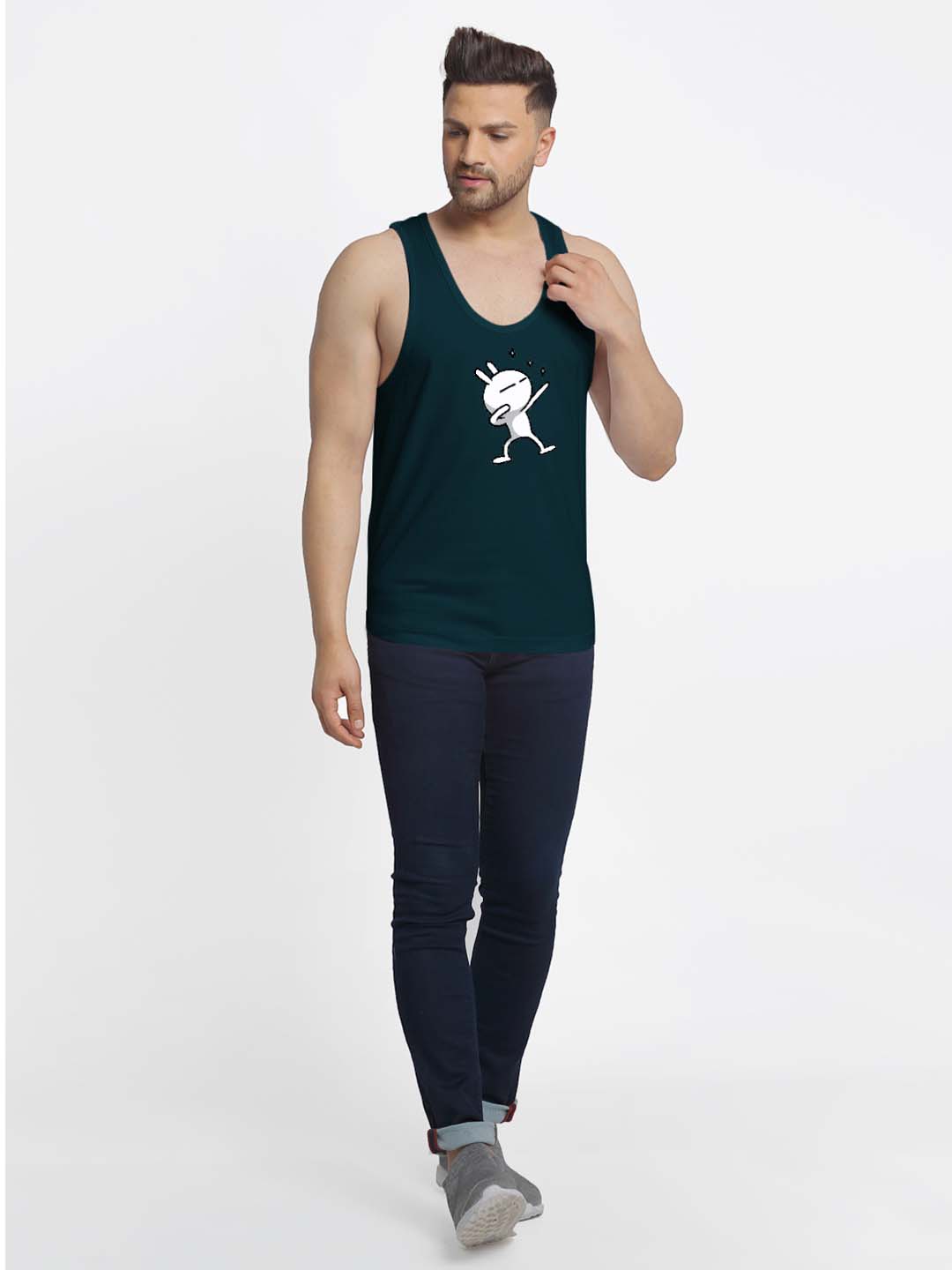 Mens's Dancing Stars Printed Innerwear Gym Vest - Friskers