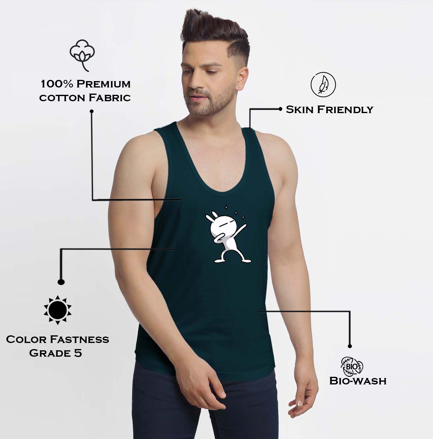 Mens's Dancing Stars Printed Innerwear Gym Vest - Friskers