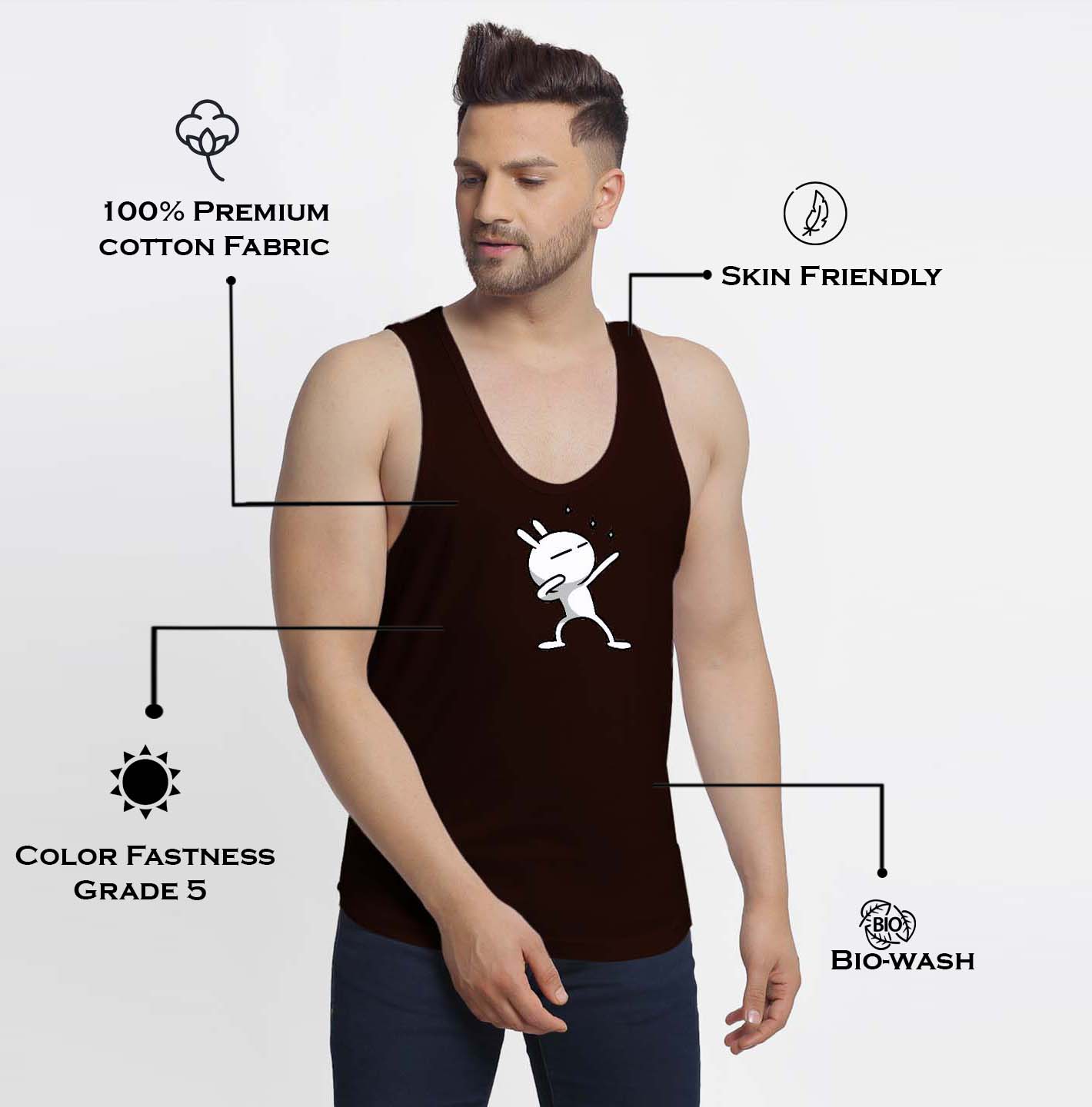 Mens's Dancing Stars Printed Innerwear Gym Vest - Friskers