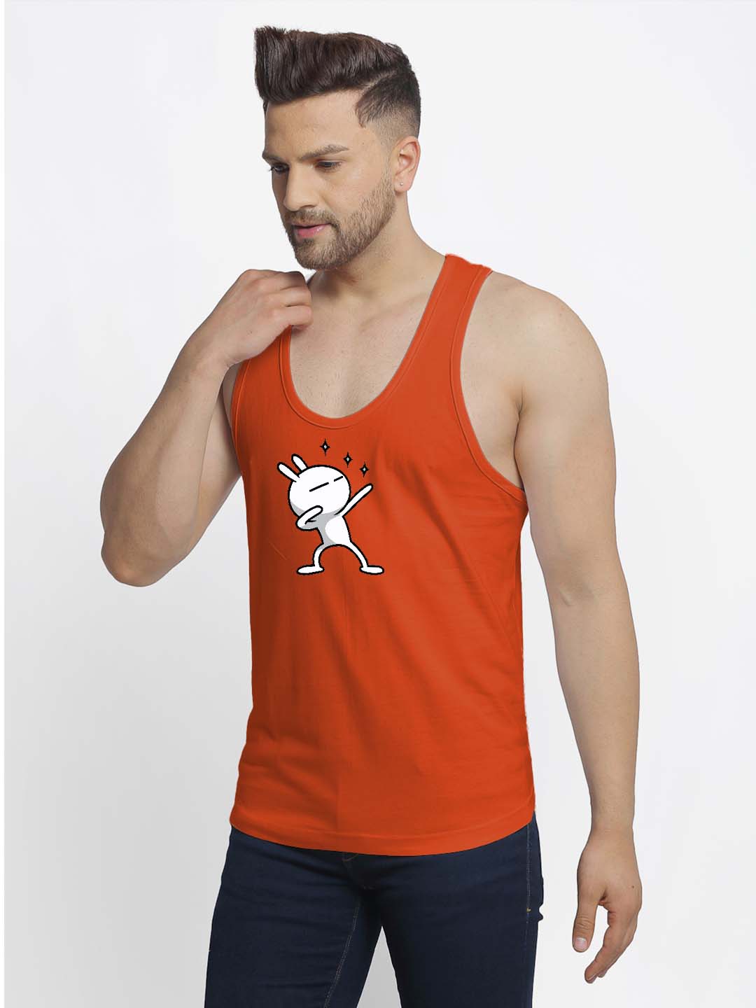 Mens's Dancing Stars Printed Innerwear Gym Vest - Friskers