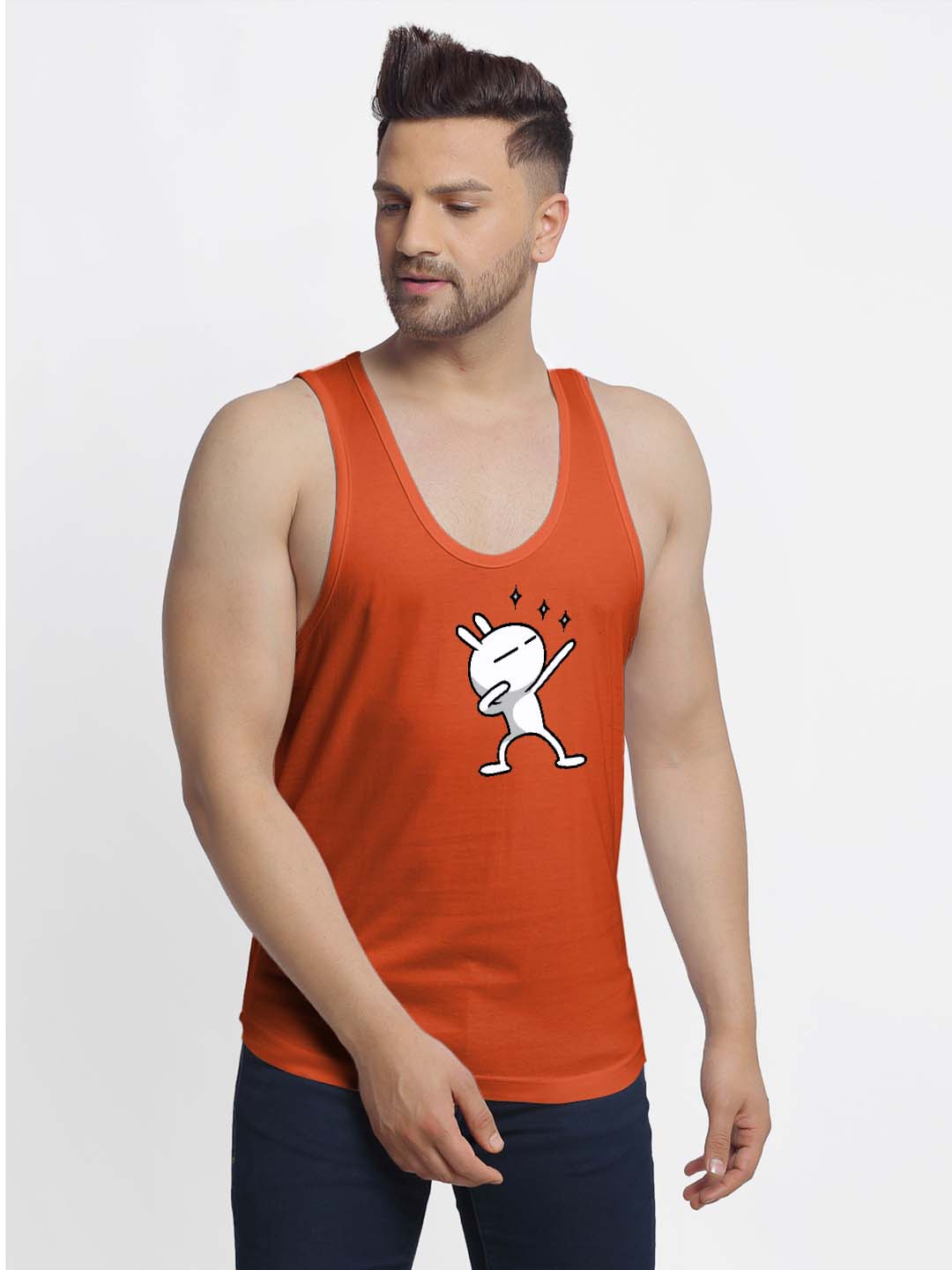 Mens's Dancing Stars Printed Innerwear Gym Vest - Friskers