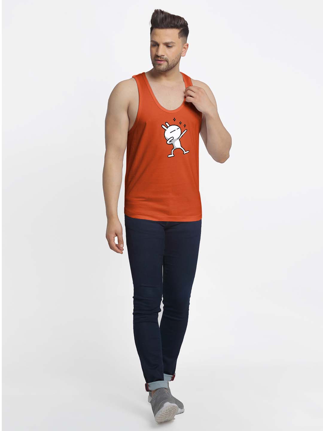 Mens's Dancing Stars Printed Innerwear Gym Vest - Friskers