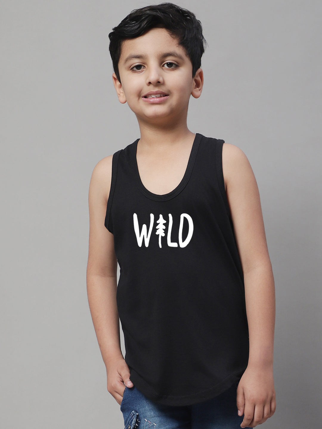 Boys Wild Pure Cotton Printed Classic Vest - Friskers
