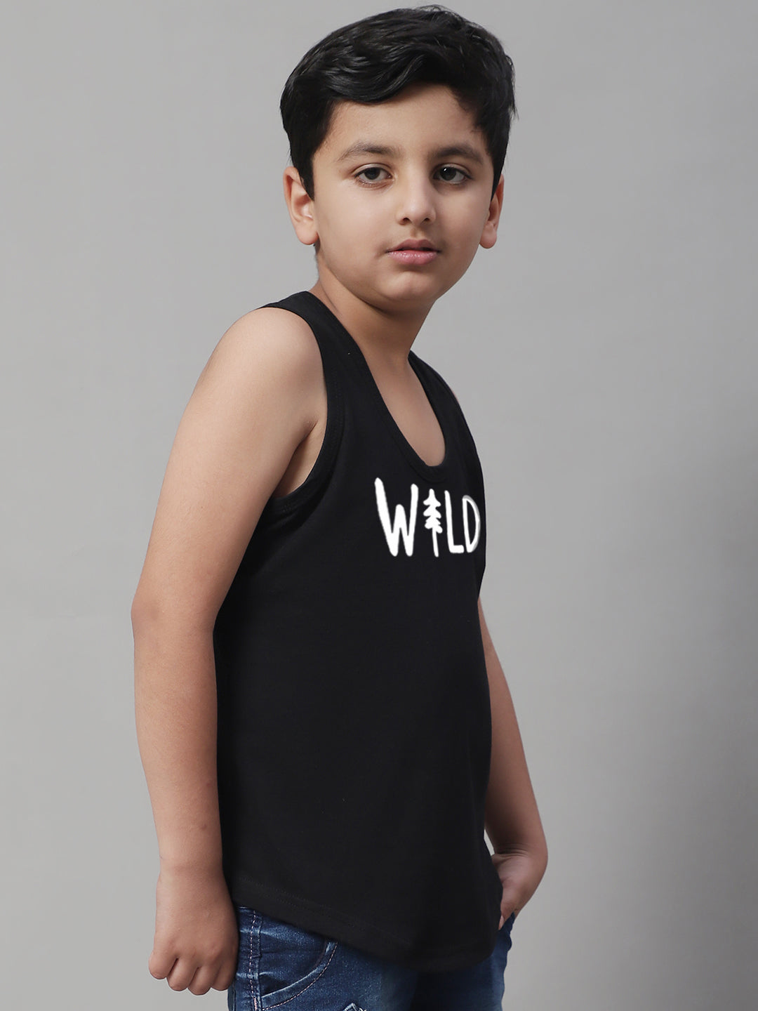 Boys Wild Pure Cotton Printed Classic Vest - Friskers