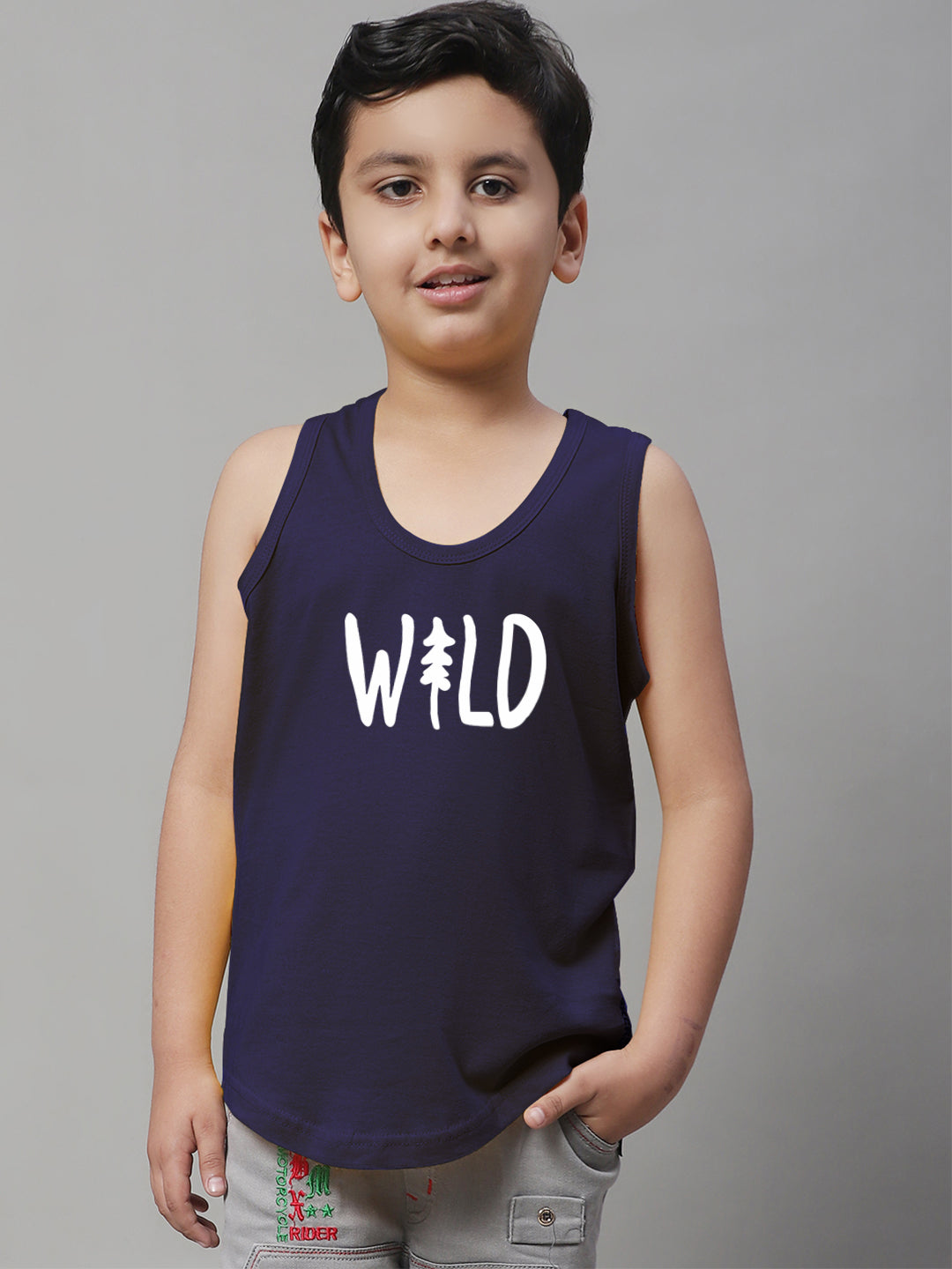 Boys Wild Pure Cotton Printed Classic Vest - Friskers