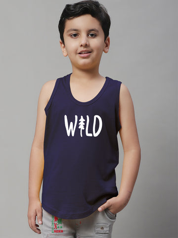 Boys Wild Pure Cotton Printed Classic Vest - Friskers