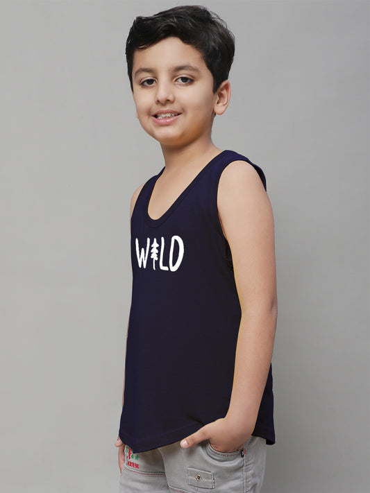 Boys Wild Pure Cotton Printed Classic Vest - Friskers