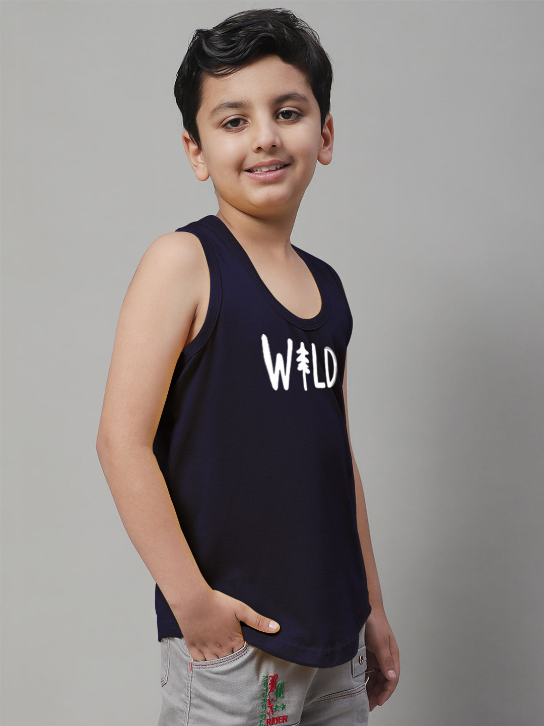 Boys Wild Pure Cotton Printed Classic Vest - Friskers