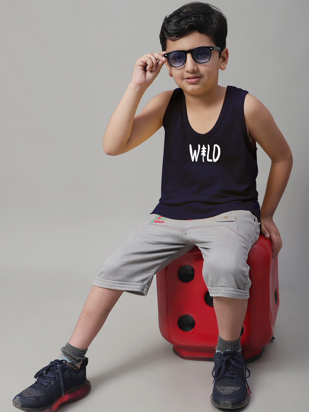 Boys Wild Pure Cotton Printed Classic Vest - Friskers