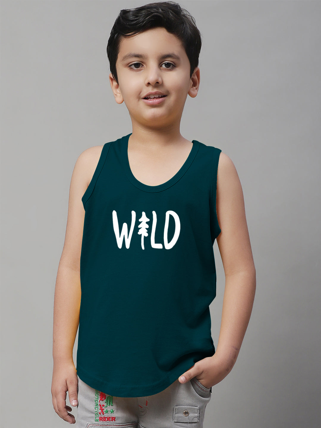Boys Wild Pure Cotton Printed Classic Vest - Friskers