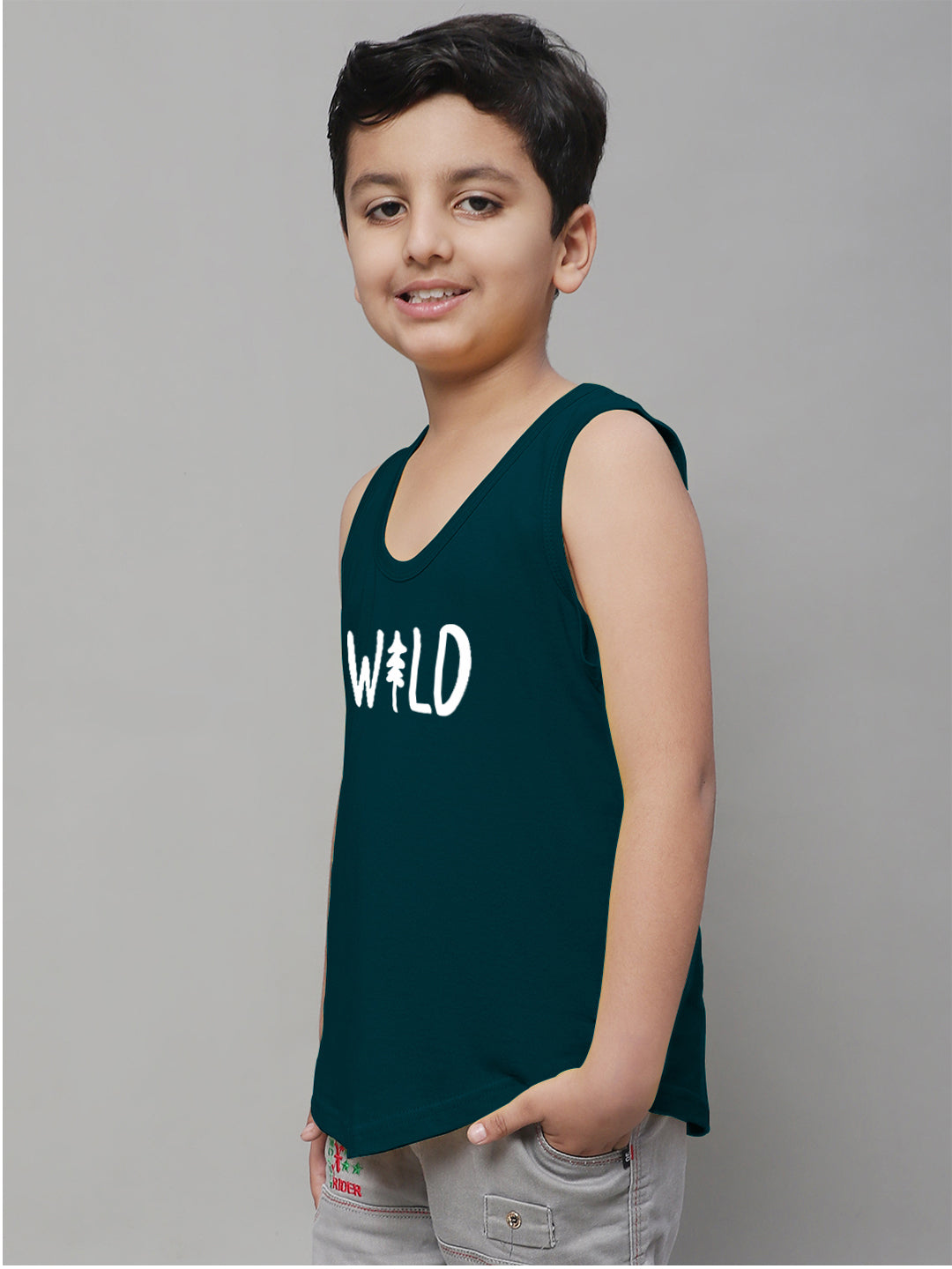 Boys Wild Pure Cotton Printed Classic Vest - Friskers