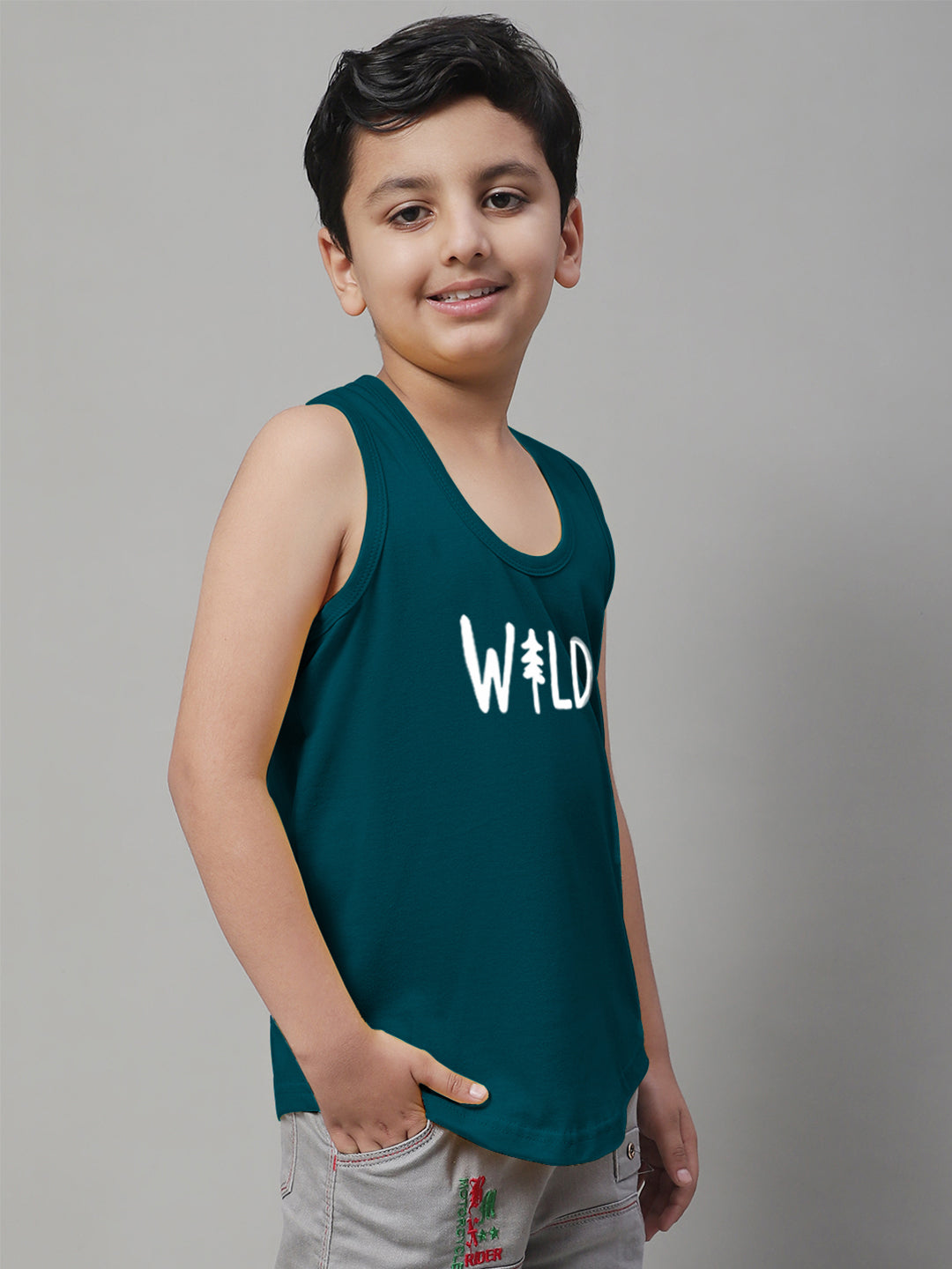 Boys Wild Pure Cotton Printed Classic Vest - Friskers