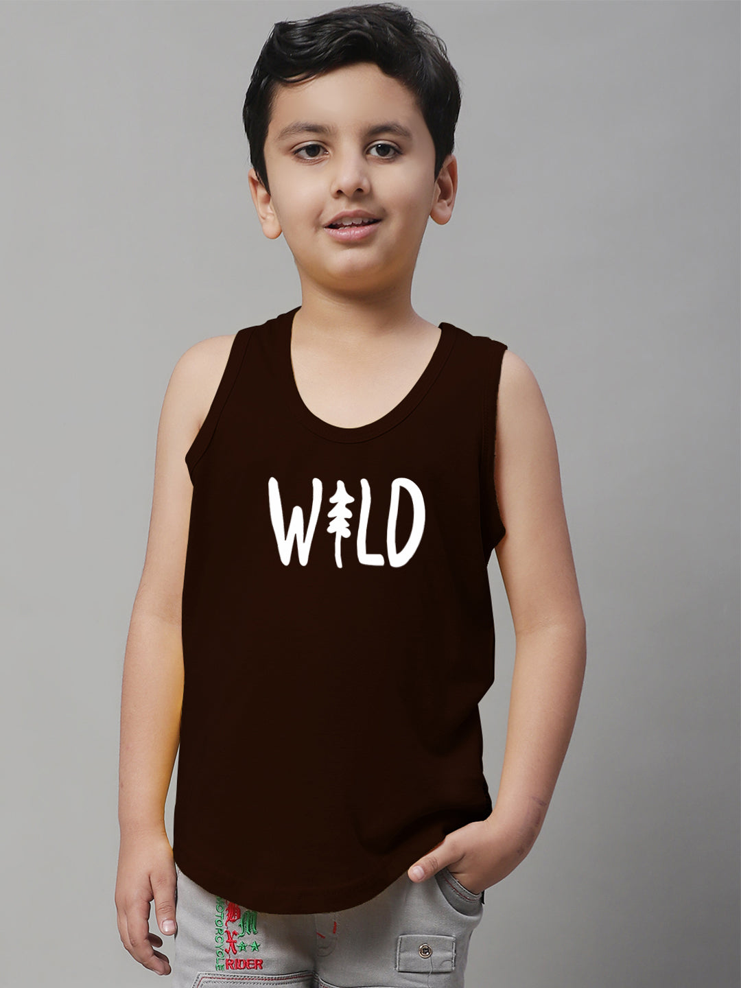 Boys Wild Pure Cotton Printed Classic Vest - Friskers