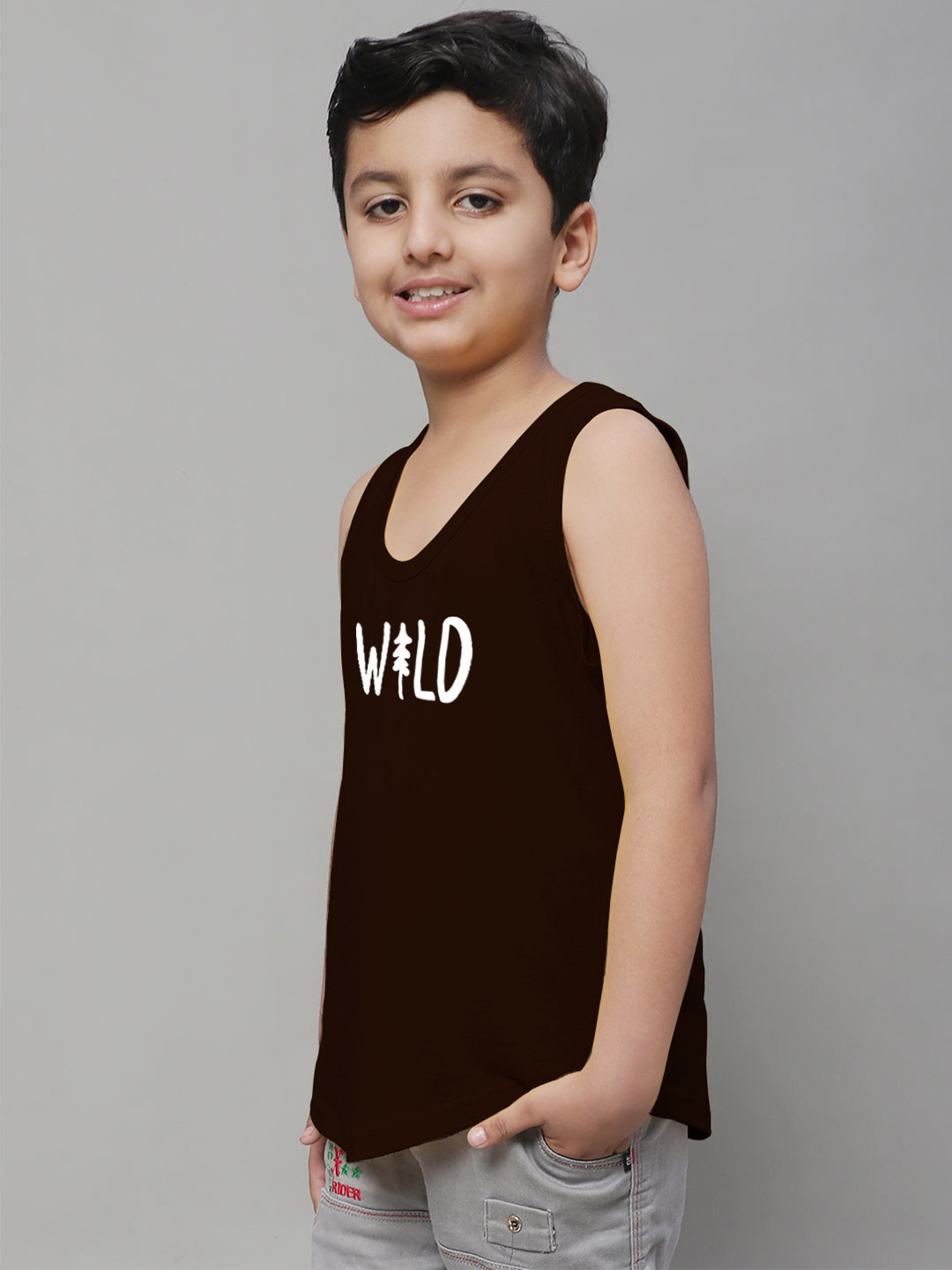 Boys Wild Pure Cotton Printed Classic Vest - Friskers