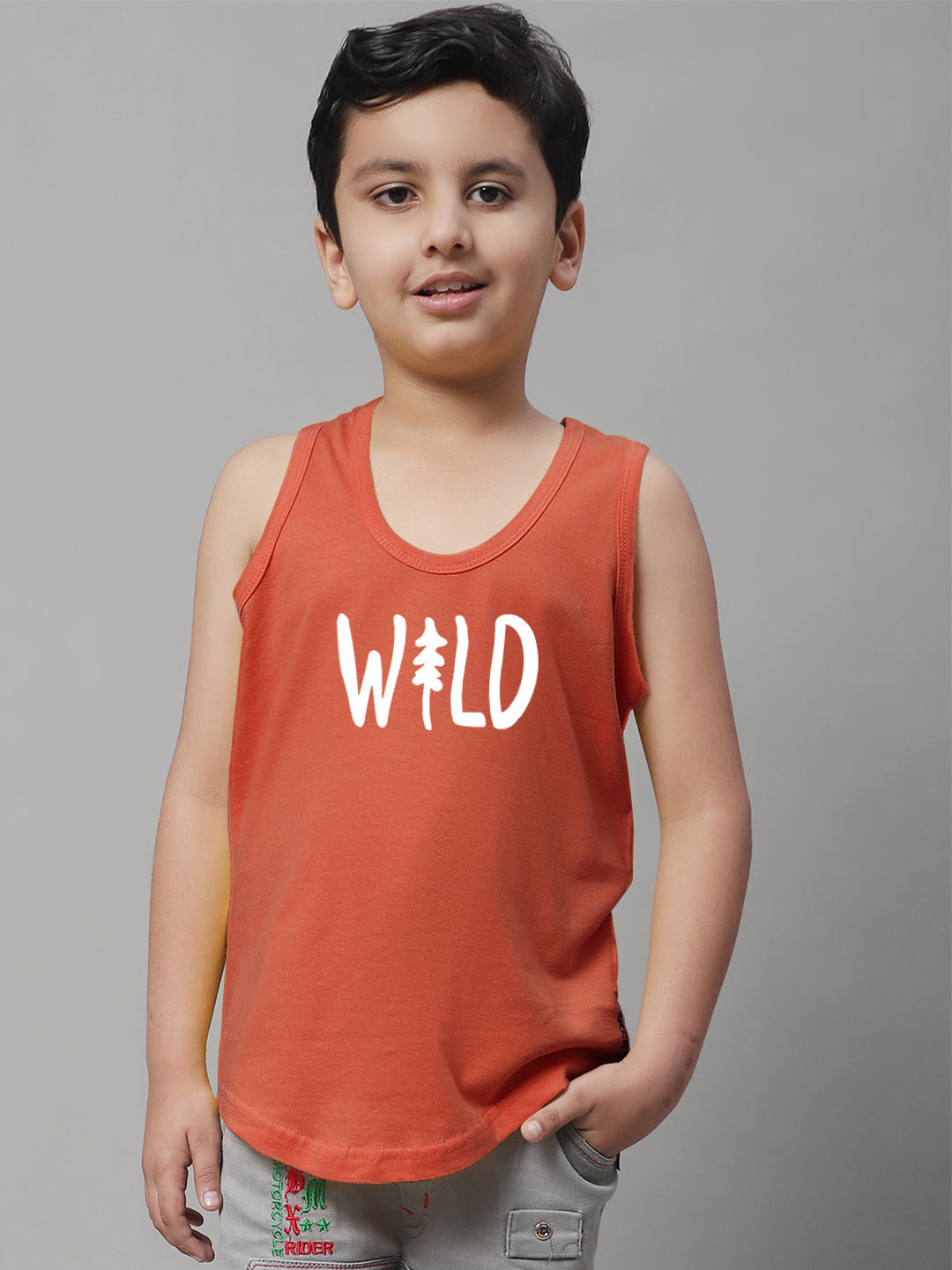 Boys Wild Pure Cotton Printed Classic Vest - Friskers