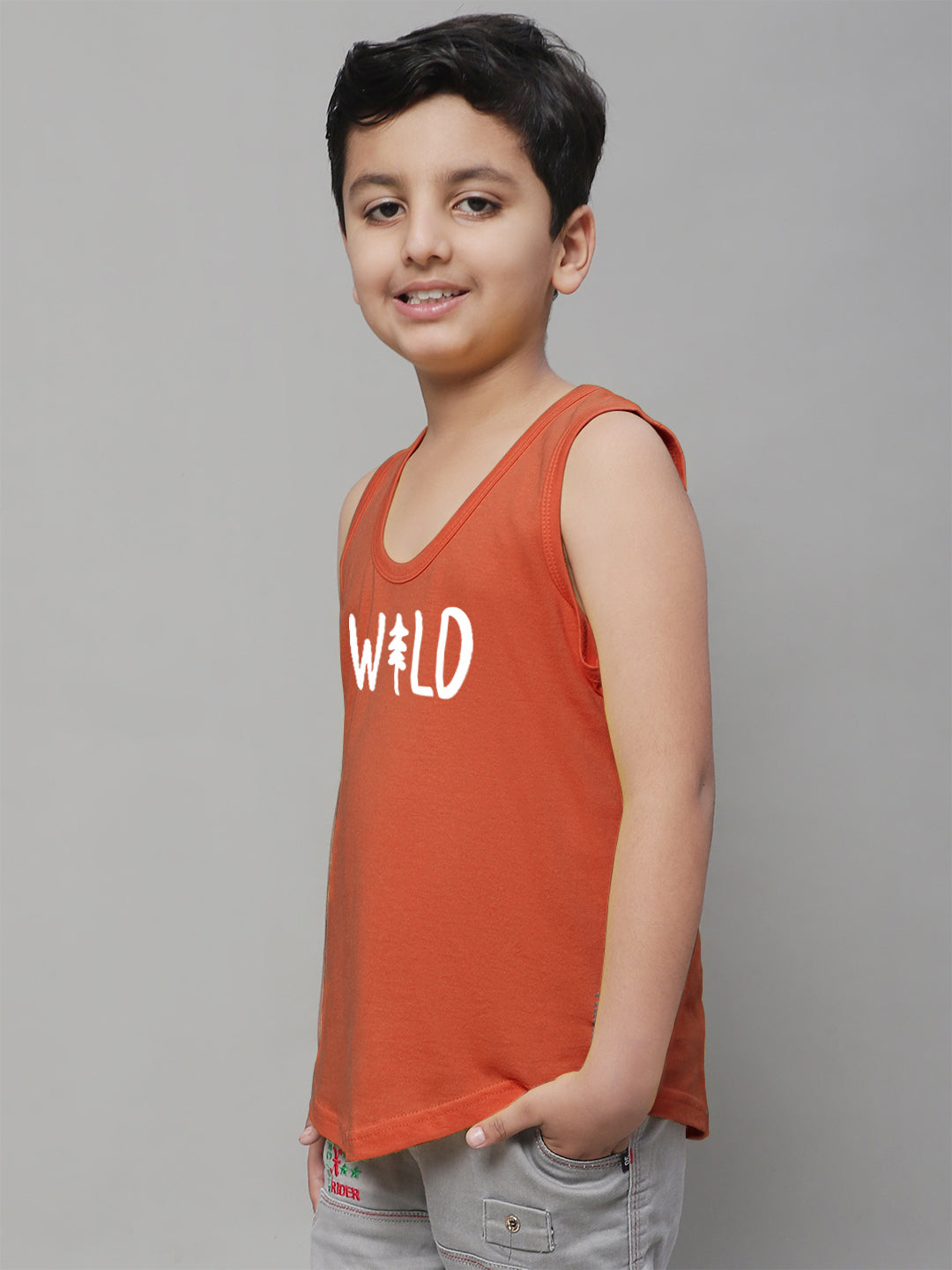 Boys Wild Pure Cotton Printed Classic Vest - Friskers