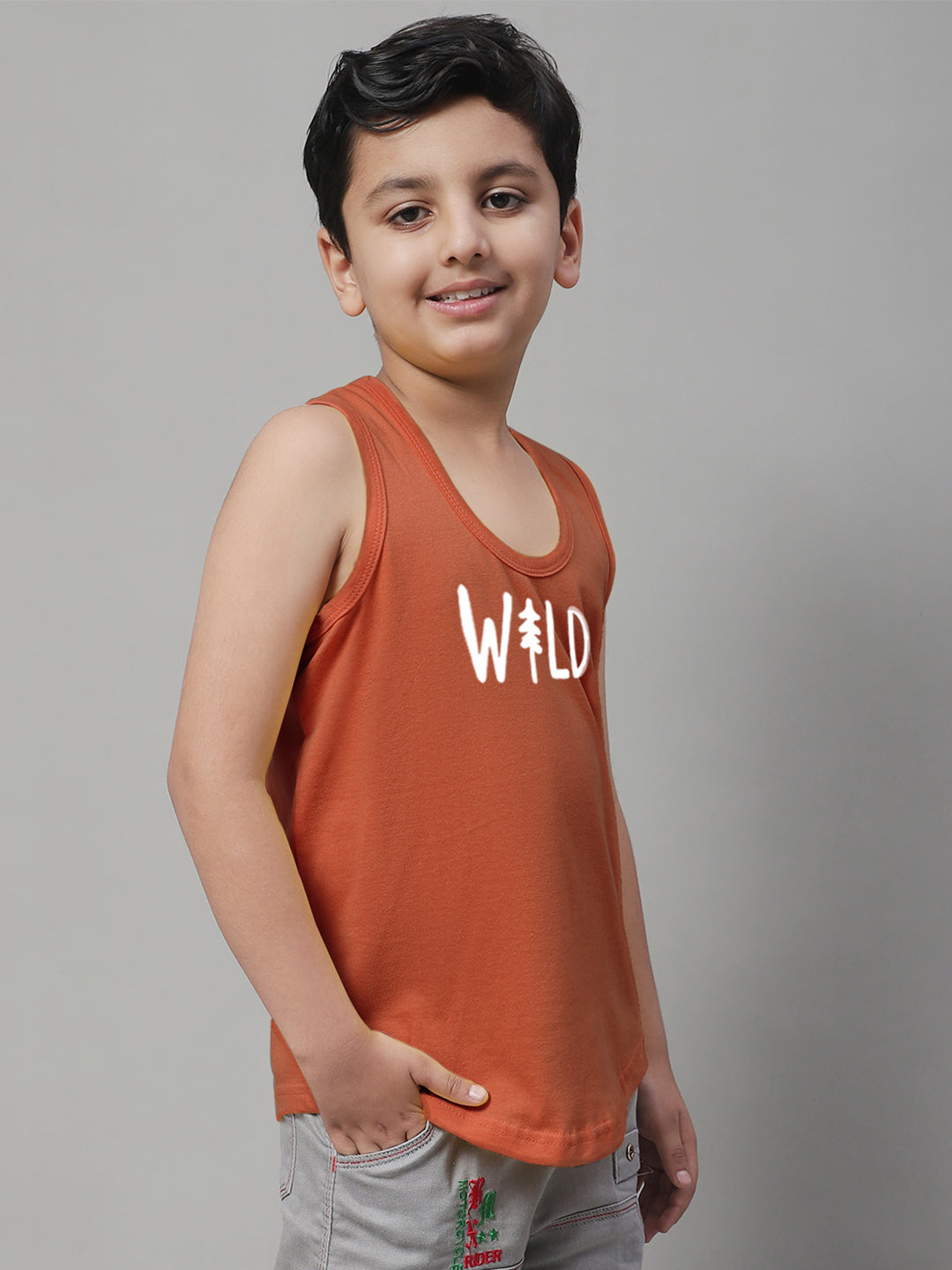 Boys Wild Pure Cotton Printed Classic Vest - Friskers