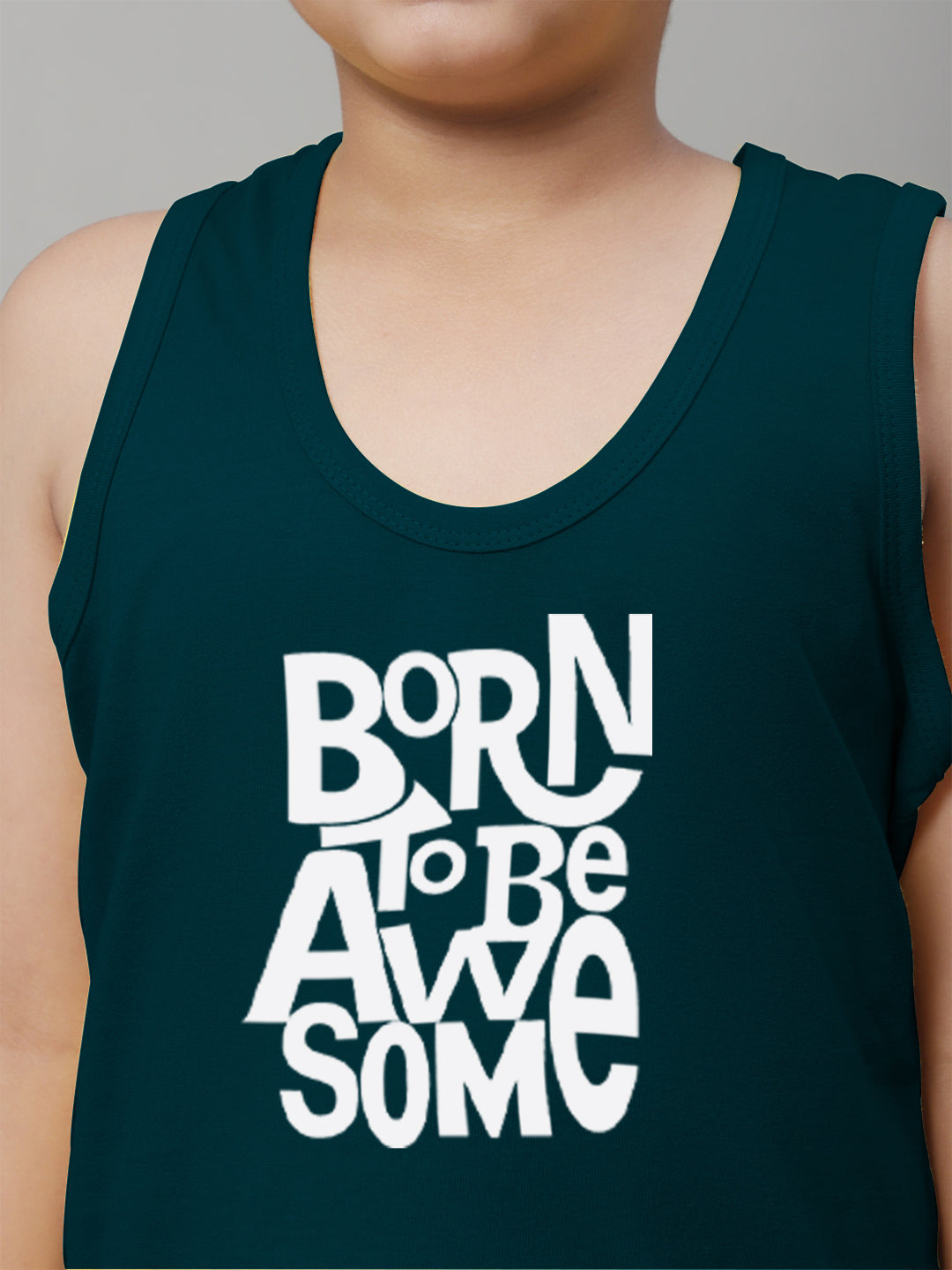 Boys Born To Be Awesome Pure Cotton Printed Classic Vest - Friskers