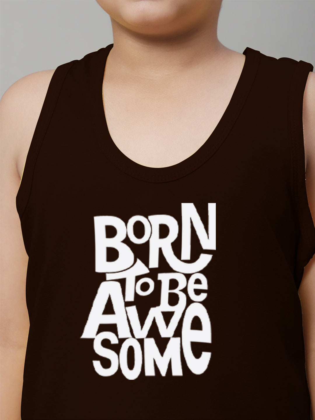 Boys Born To Be Awesome Pure Cotton Printed Classic Vest - Friskers