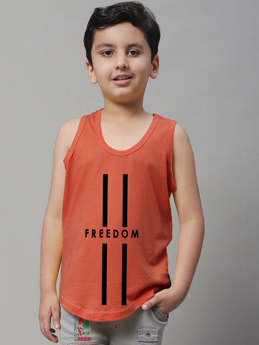 Kids Freedom Pure Cotton Printed Innerwear Vest - Friskers