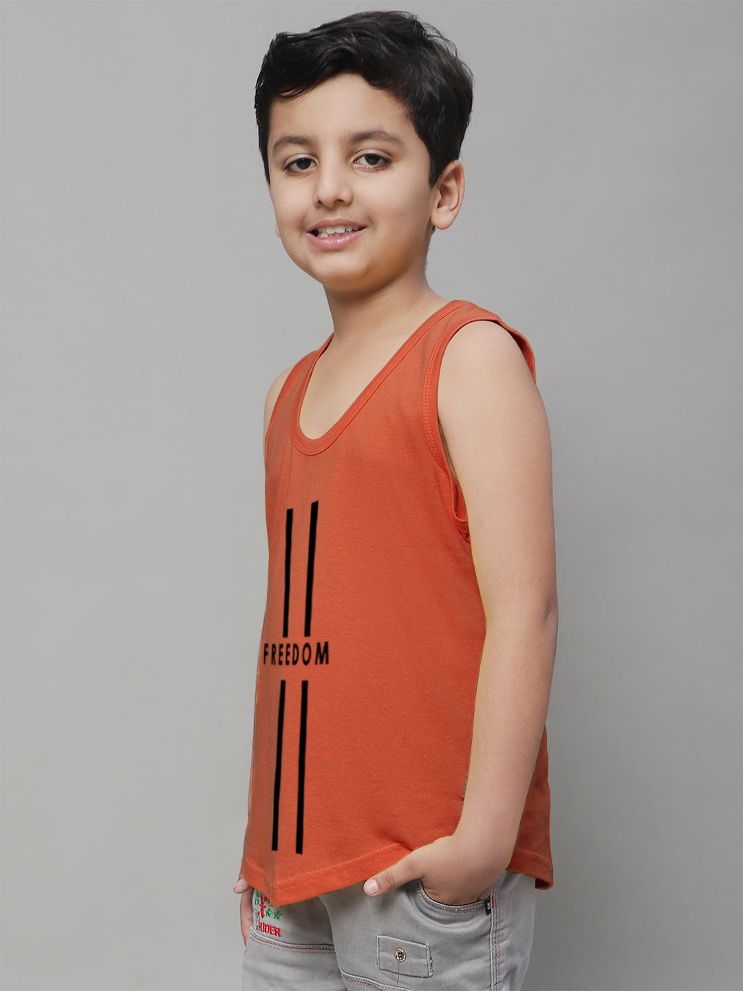 Kids Freedom Pure Cotton Printed Innerwear Vest - Friskers