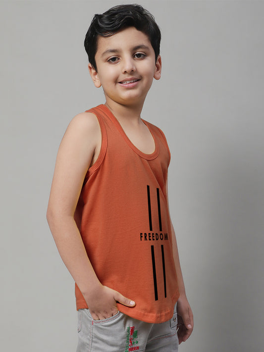 Kids Freedom Pure Cotton Printed Innerwear Vest - Friskers