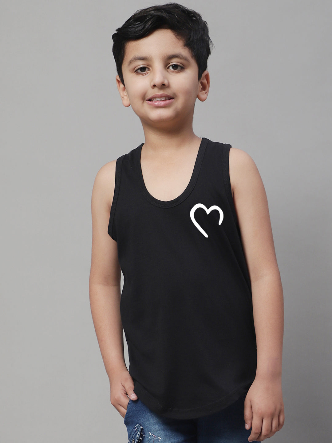 Kids Heart Printed Pure Cotton Innerwear Vest - Friskers