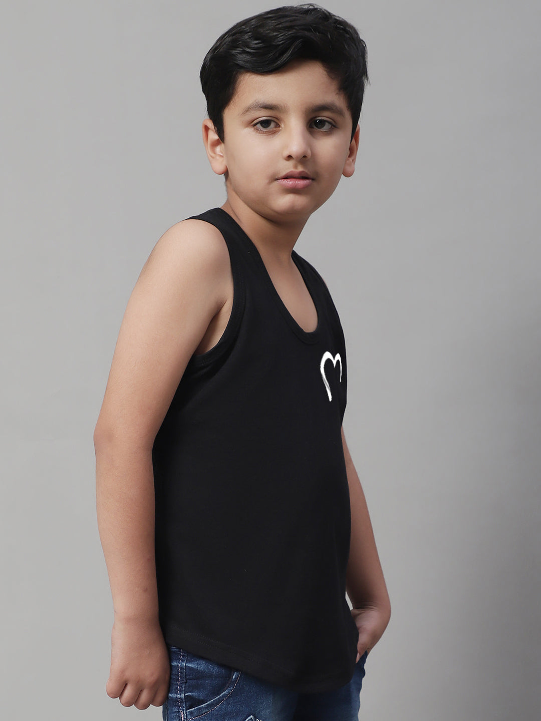 Kids Heart Printed Pure Cotton Innerwear Vest - Friskers