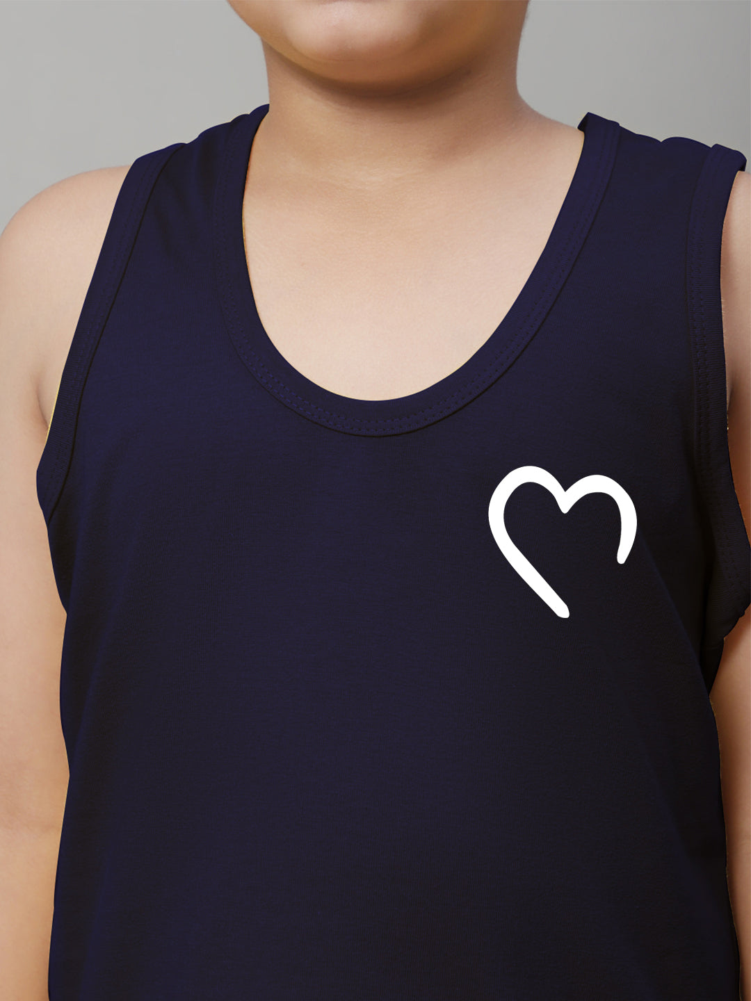 Kids Heart Printed Pure Cotton Innerwear Vest - Friskers