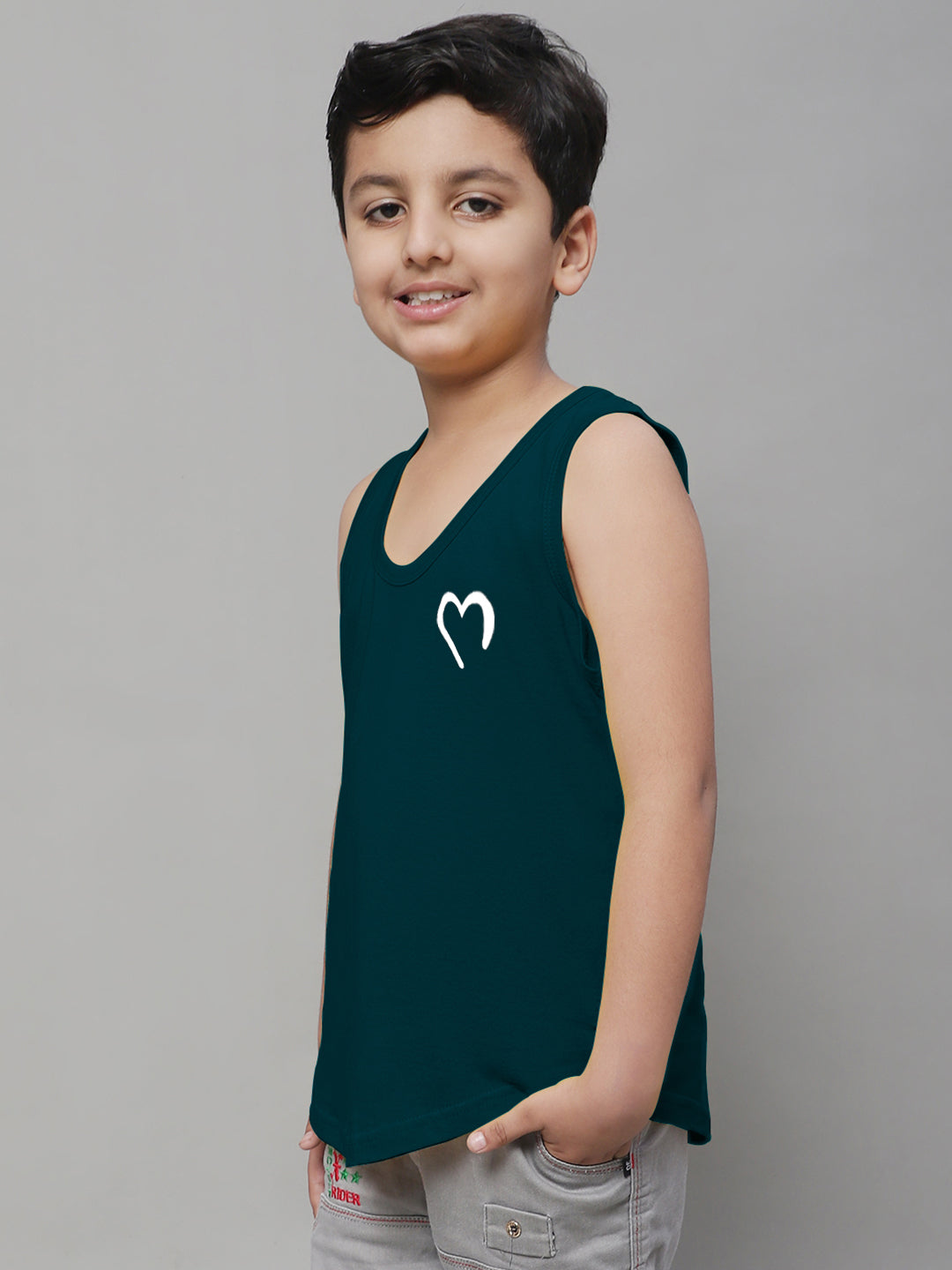 Kids Heart Printed Pure Cotton Innerwear Vest - Friskers
