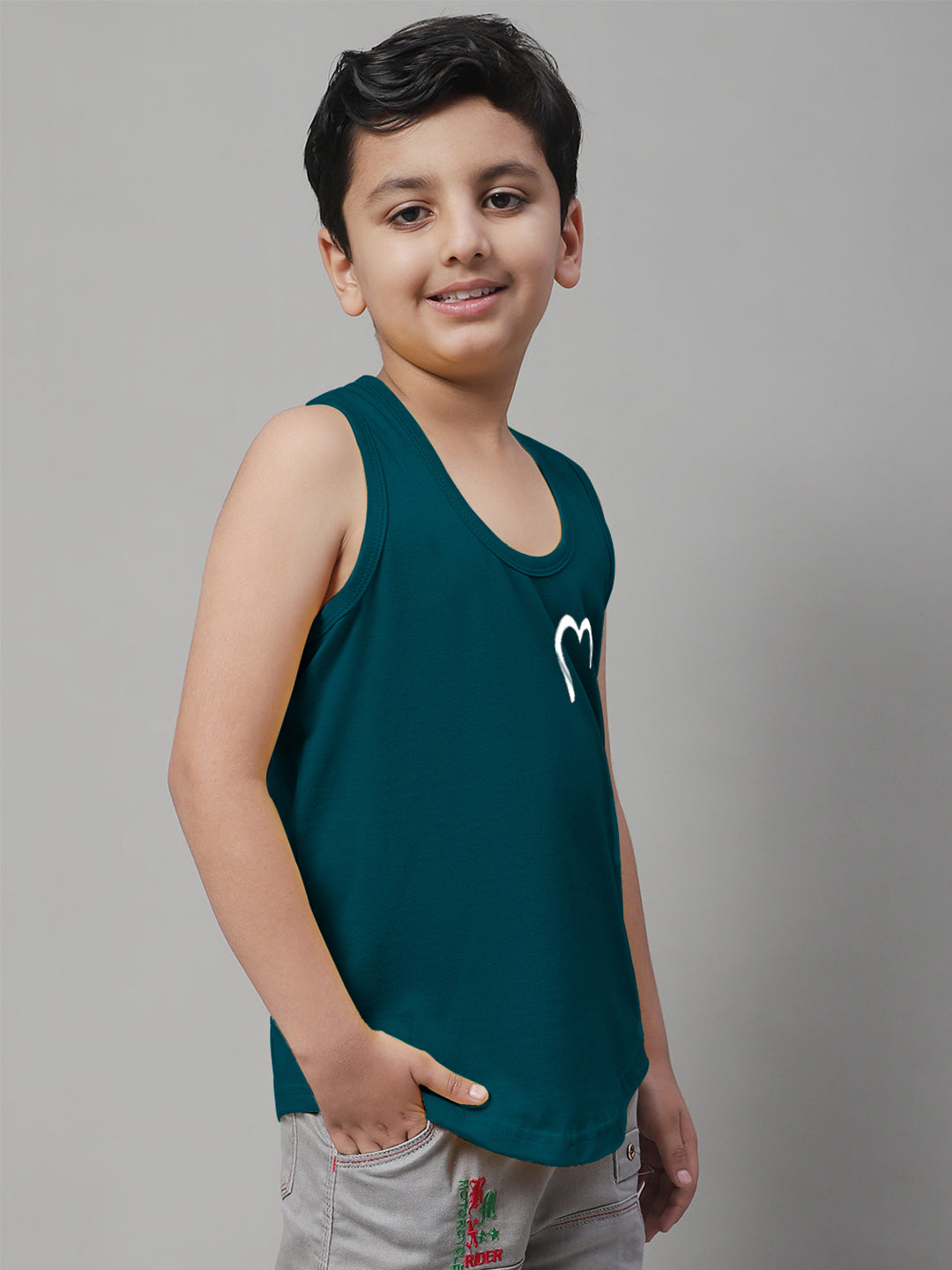 Kids Heart Printed Pure Cotton Innerwear Vest - Friskers