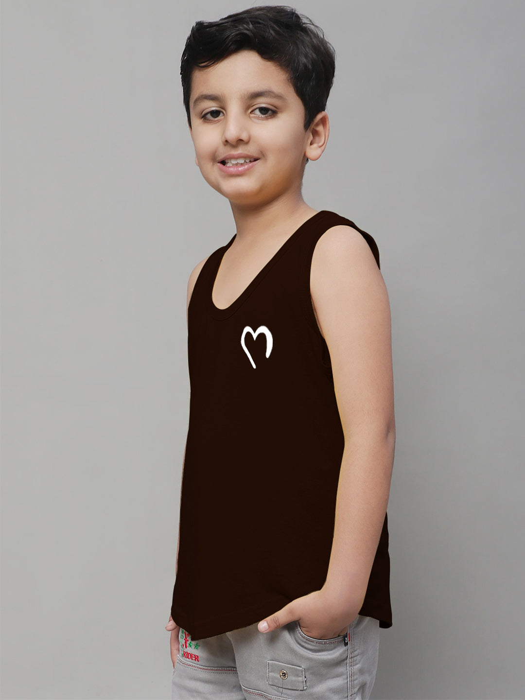 Kids Heart Printed Pure Cotton Innerwear Vest - Friskers