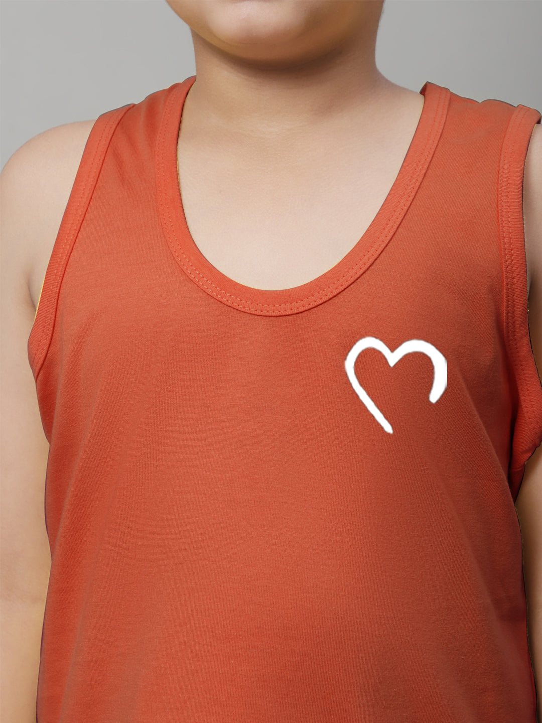 Kids Heart Printed Pure Cotton Innerwear Vest - Friskers