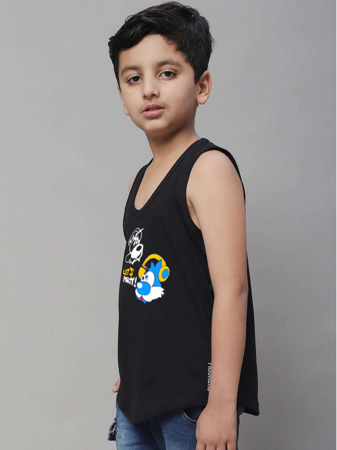 Kids Lets Party printed Regular Fit Vest - Friskers