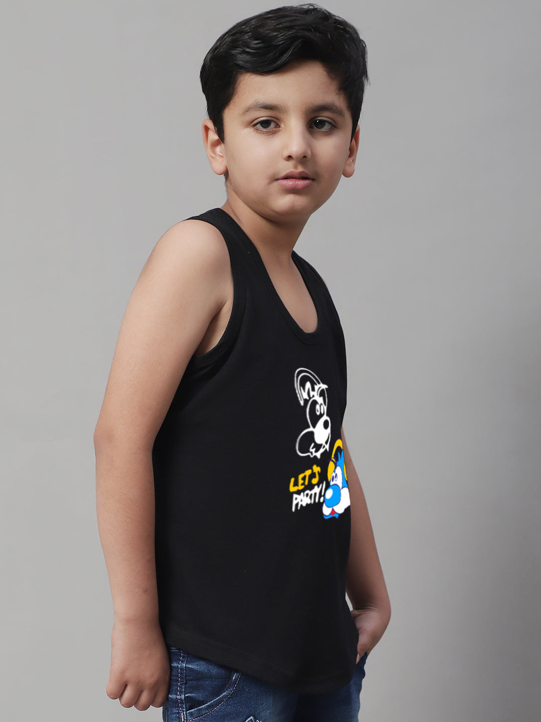 Kids Lets Party printed Regular Fit Vest - Friskers