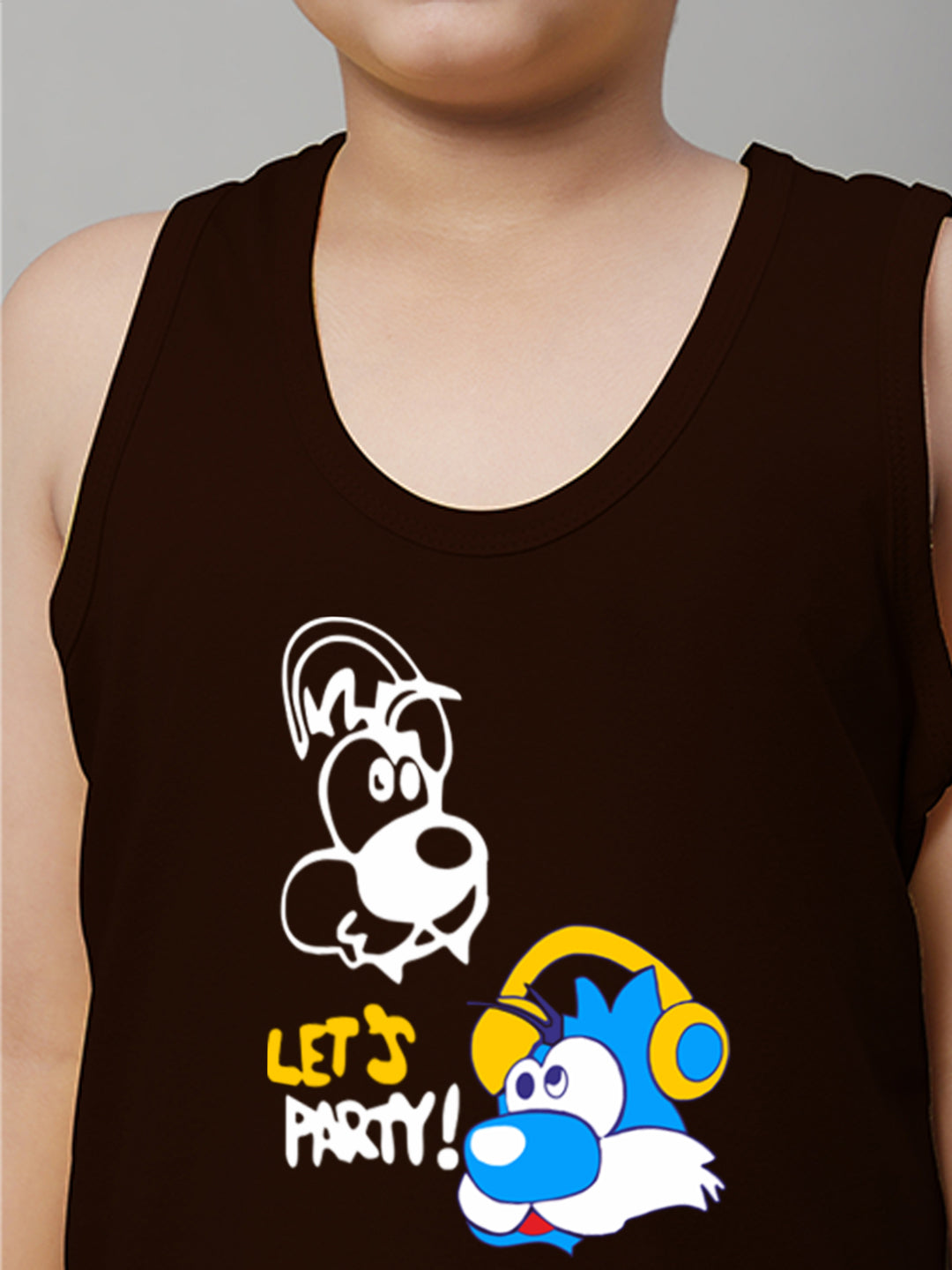 Kids Lets Party printed Regular Fit Vest - Friskers