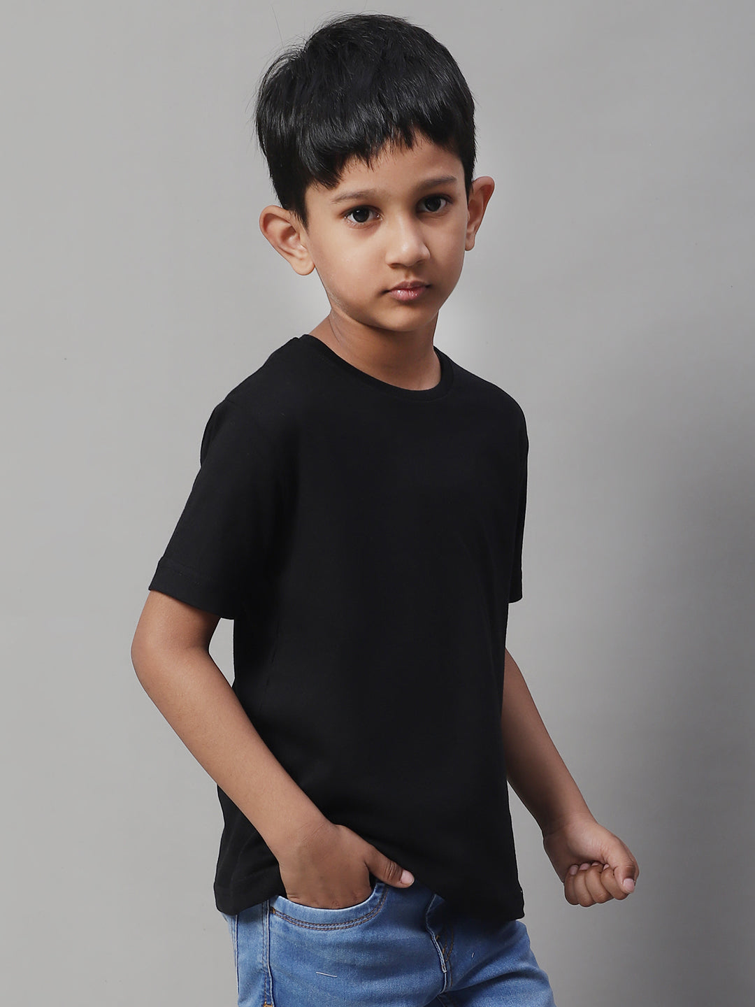 Kids Solid Pure Cotton Regular Fit T-Shirt - Friskers